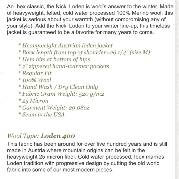 ❌ SOLD ❌ Ibex Nicki Loden Jacket - Picture 4 of 4